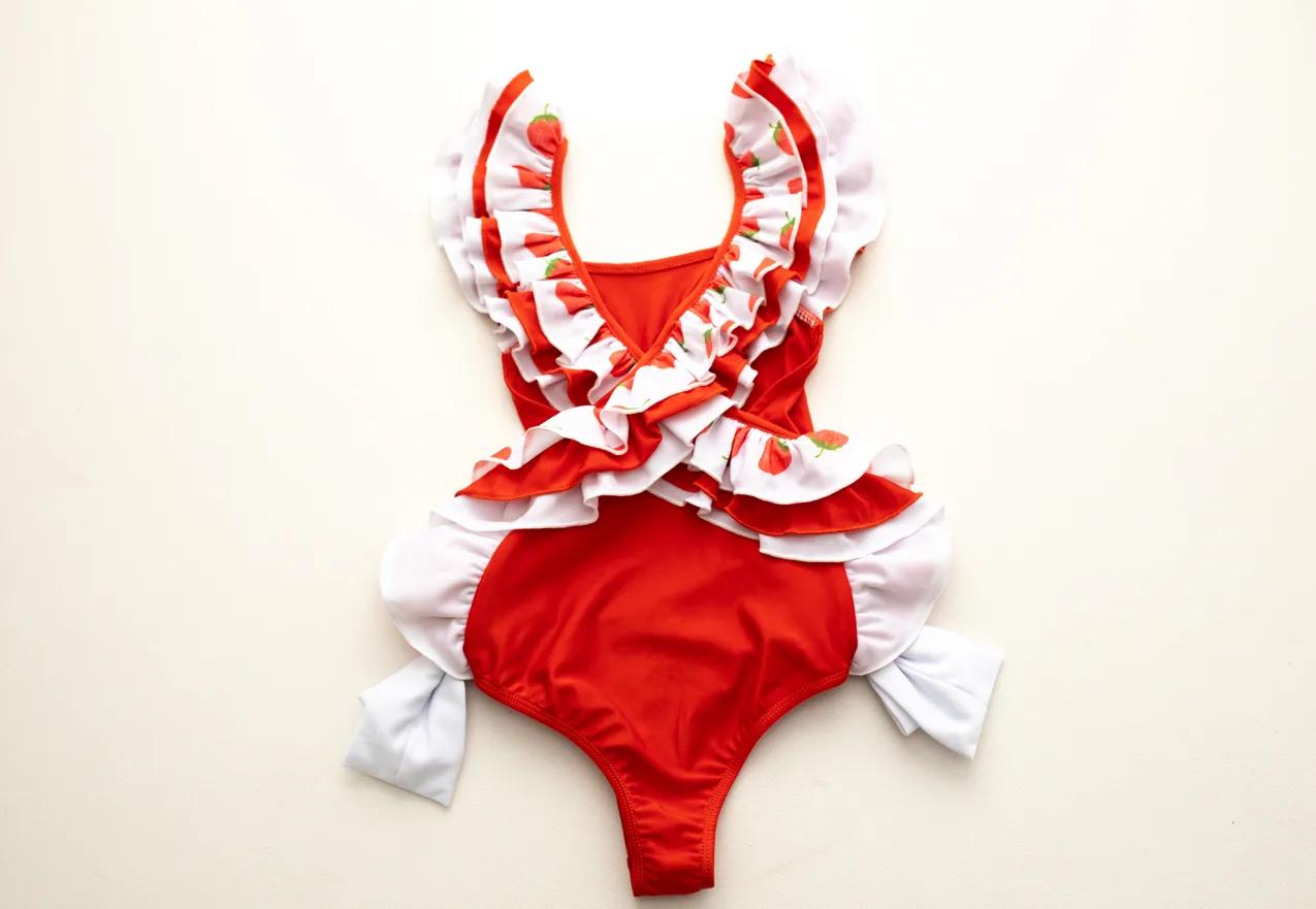 Strawberry Cross-Back One-Piece — Strawberry collection