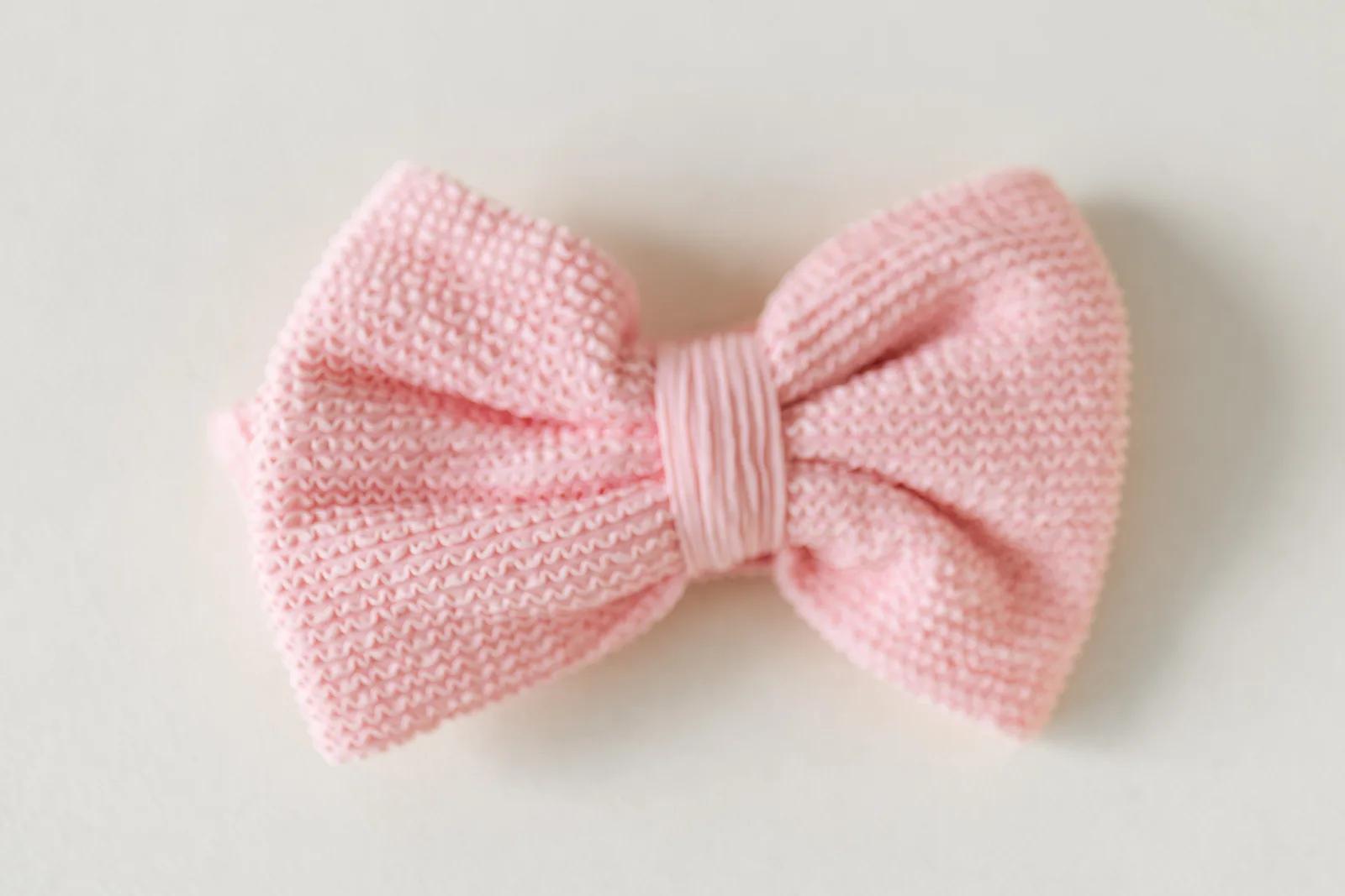 Crinkle Headband & Bow — Soft Pink collection