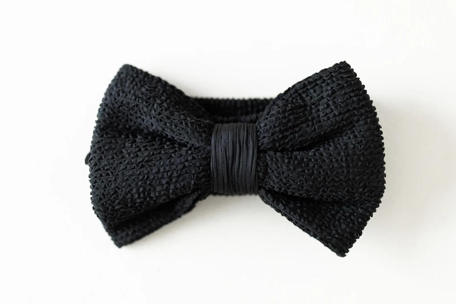Crinkle Headband & Bow — Black collection