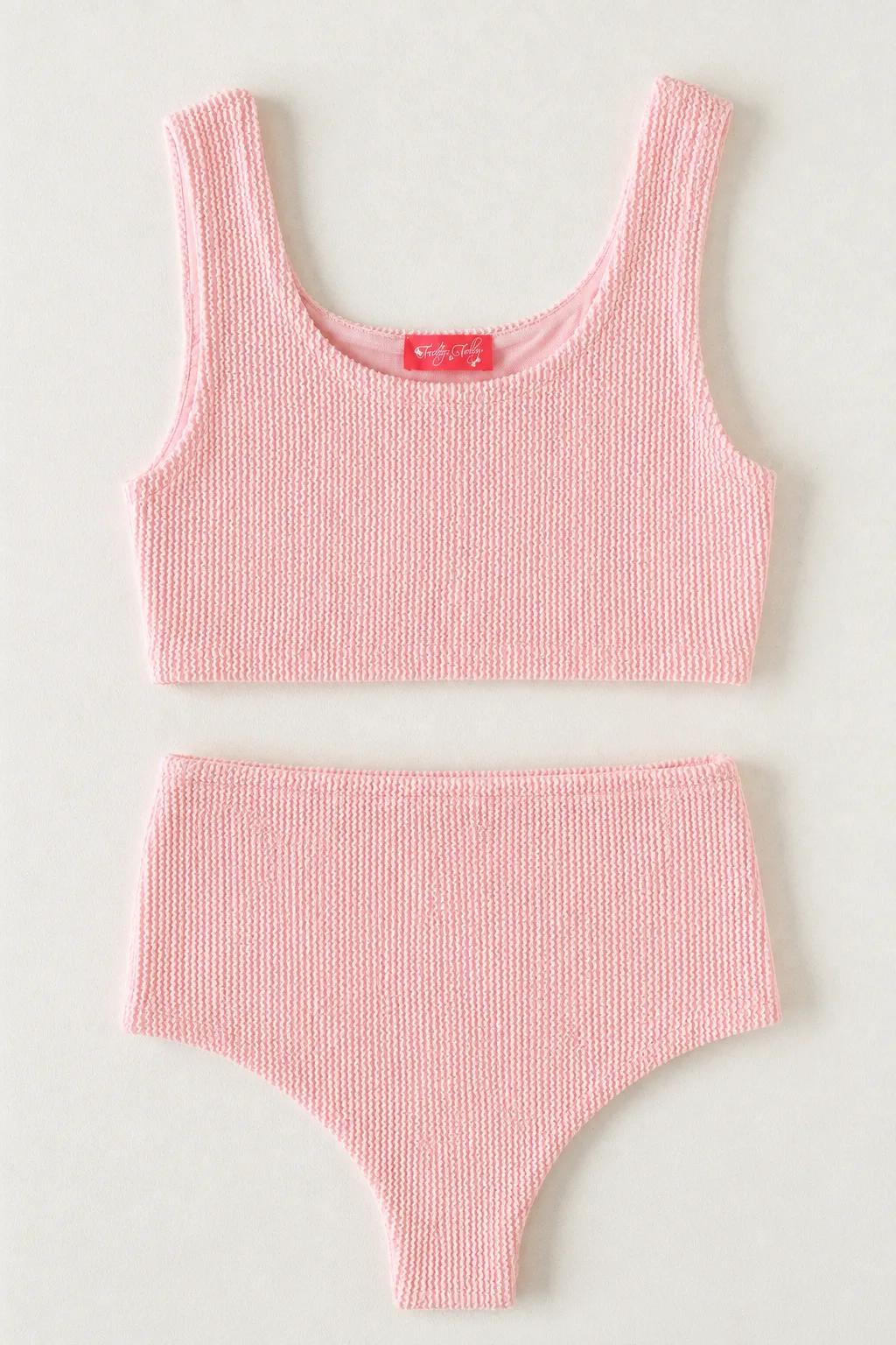 Crinkle High Waist Two-Piece — Soft Pink collection